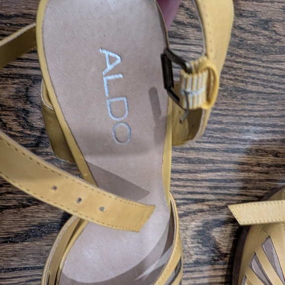 ALDO Mustard Yellow Sandals with Heels and Platform - Picture 5 of 7